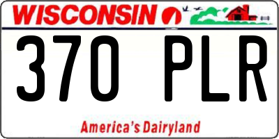 WI license plate 370PLR