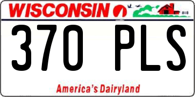 WI license plate 370PLS