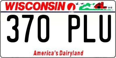 WI license plate 370PLU