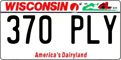 WI license plate 370PLY