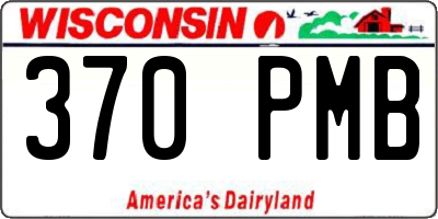 WI license plate 370PMB