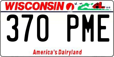 WI license plate 370PME