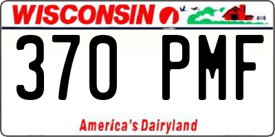 WI license plate 370PMF