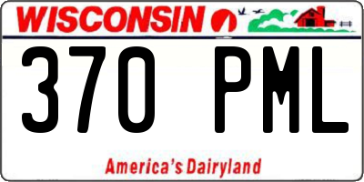 WI license plate 370PML
