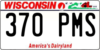 WI license plate 370PMS