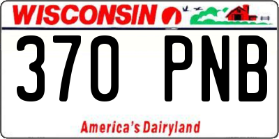 WI license plate 370PNB