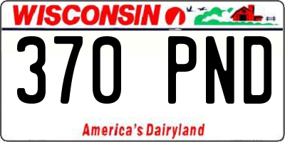 WI license plate 370PND