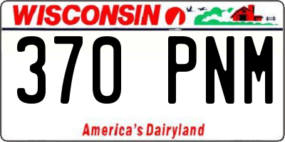 WI license plate 370PNM