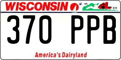WI license plate 370PPB