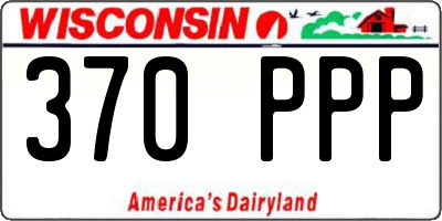 WI license plate 370PPP