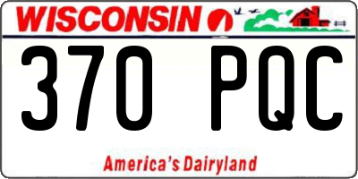 WI license plate 370PQC