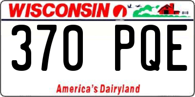 WI license plate 370PQE