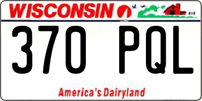 WI license plate 370PQL