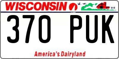 WI license plate 370PUK