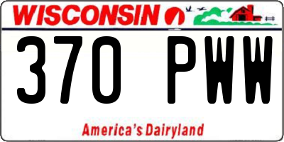 WI license plate 370PWW