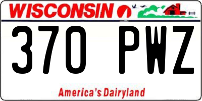 WI license plate 370PWZ