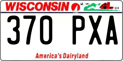 WI license plate 370PXA