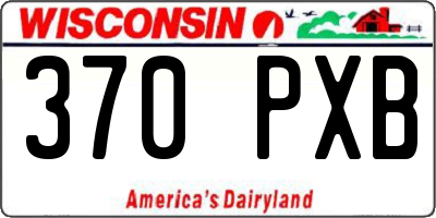 WI license plate 370PXB