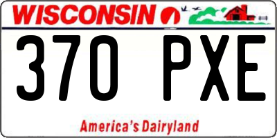 WI license plate 370PXE