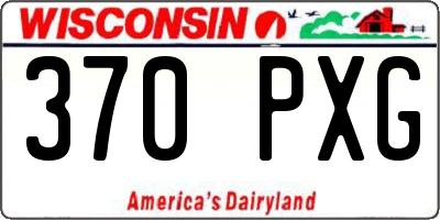 WI license plate 370PXG