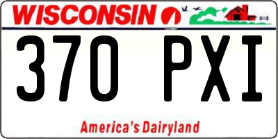 WI license plate 370PXI