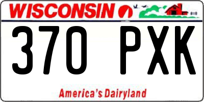 WI license plate 370PXK