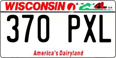 WI license plate 370PXL