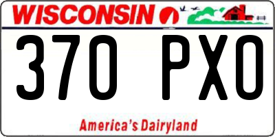 WI license plate 370PXO