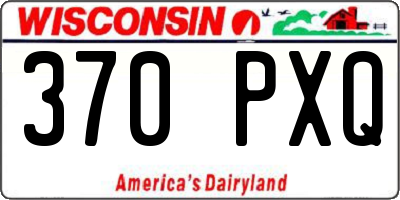 WI license plate 370PXQ