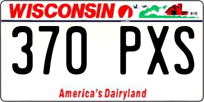 WI license plate 370PXS