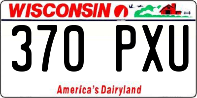 WI license plate 370PXU