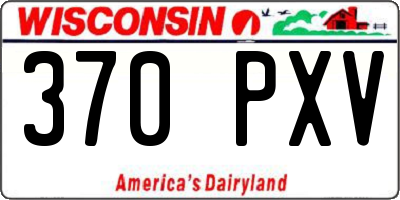 WI license plate 370PXV