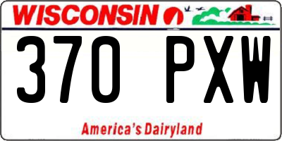 WI license plate 370PXW
