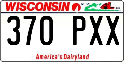 WI license plate 370PXX