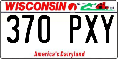 WI license plate 370PXY