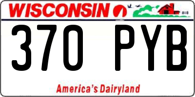 WI license plate 370PYB