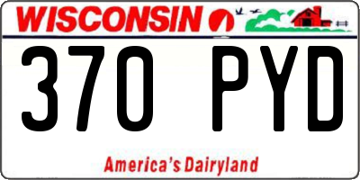 WI license plate 370PYD