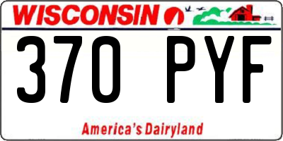 WI license plate 370PYF