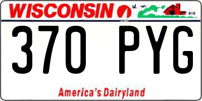 WI license plate 370PYG
