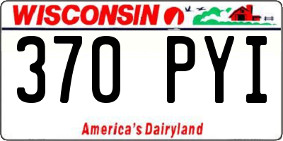 WI license plate 370PYI