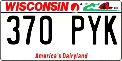 WI license plate 370PYK