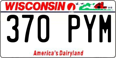WI license plate 370PYM