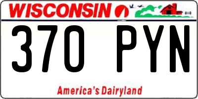 WI license plate 370PYN