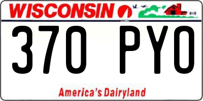 WI license plate 370PYO