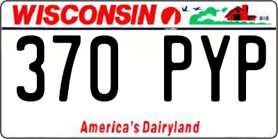 WI license plate 370PYP