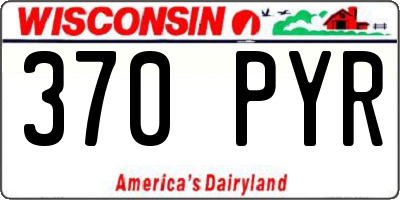 WI license plate 370PYR