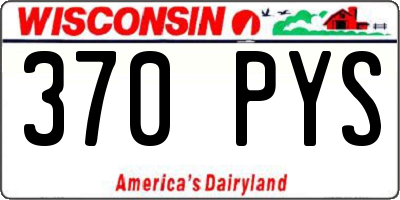 WI license plate 370PYS