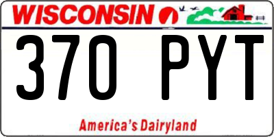 WI license plate 370PYT