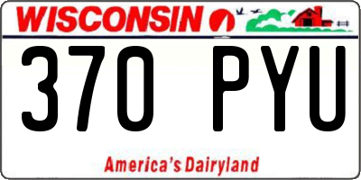 WI license plate 370PYU