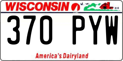 WI license plate 370PYW
